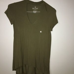 army green american eagle soft and sexy blouse